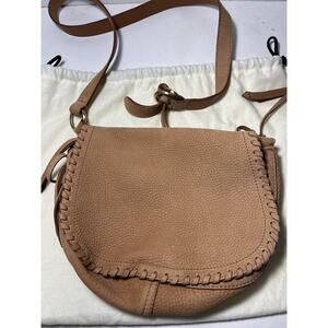 Cole Haan Crossbody Leather Shoulder Bag Purse Magnetic Closure Khaki Tan Soft